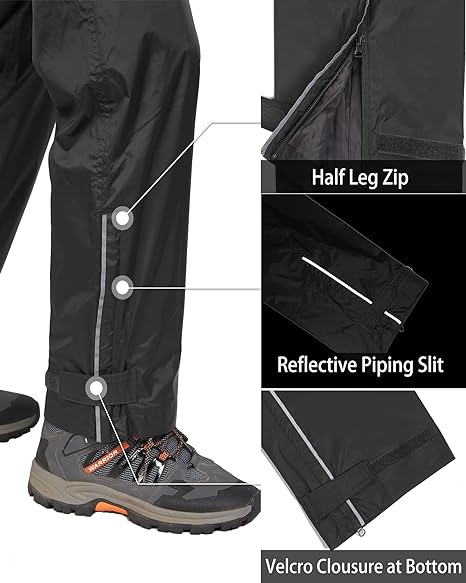 Reflective Black Water Proof Pants