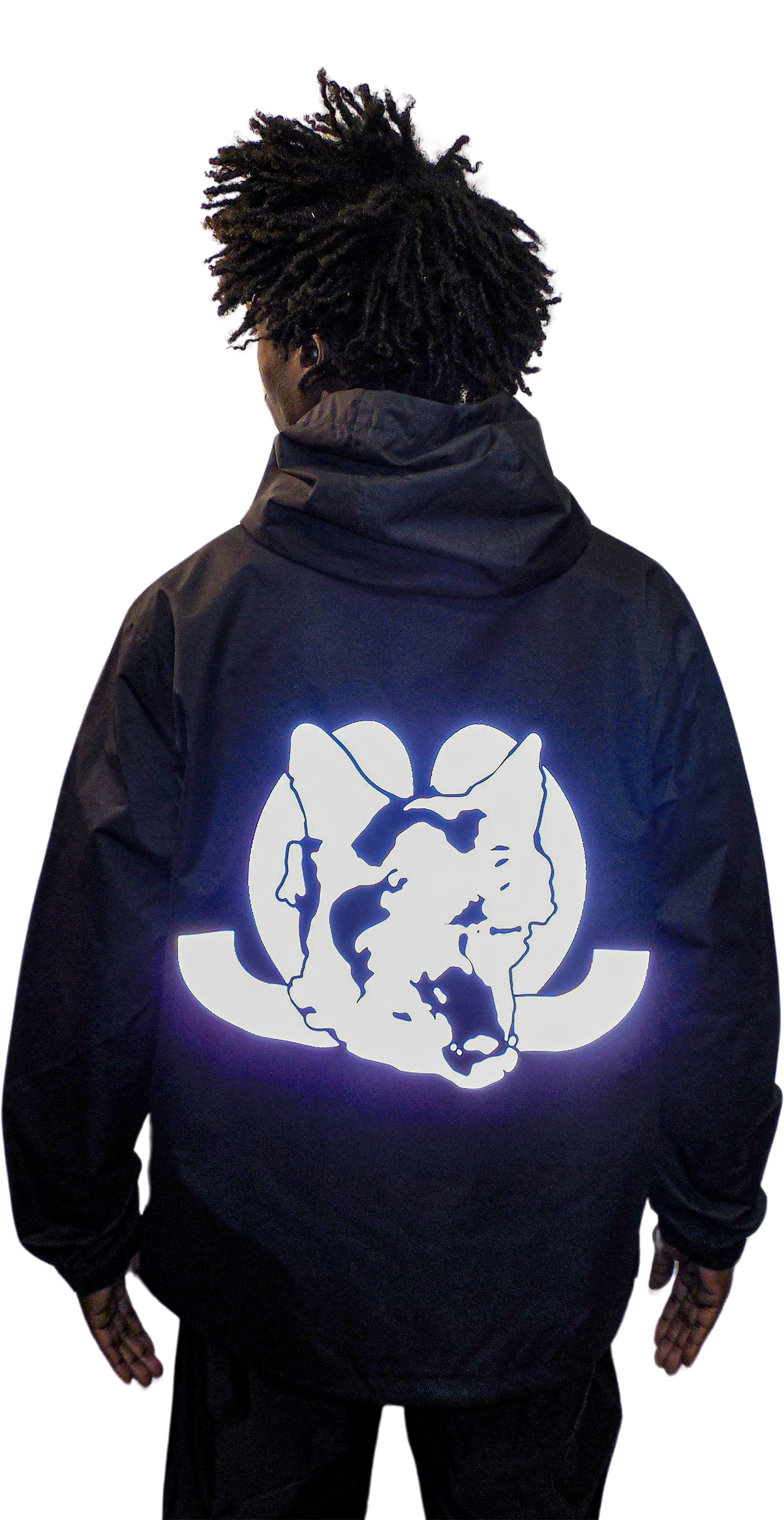 Reflective Black Water Resistant Windbreaker