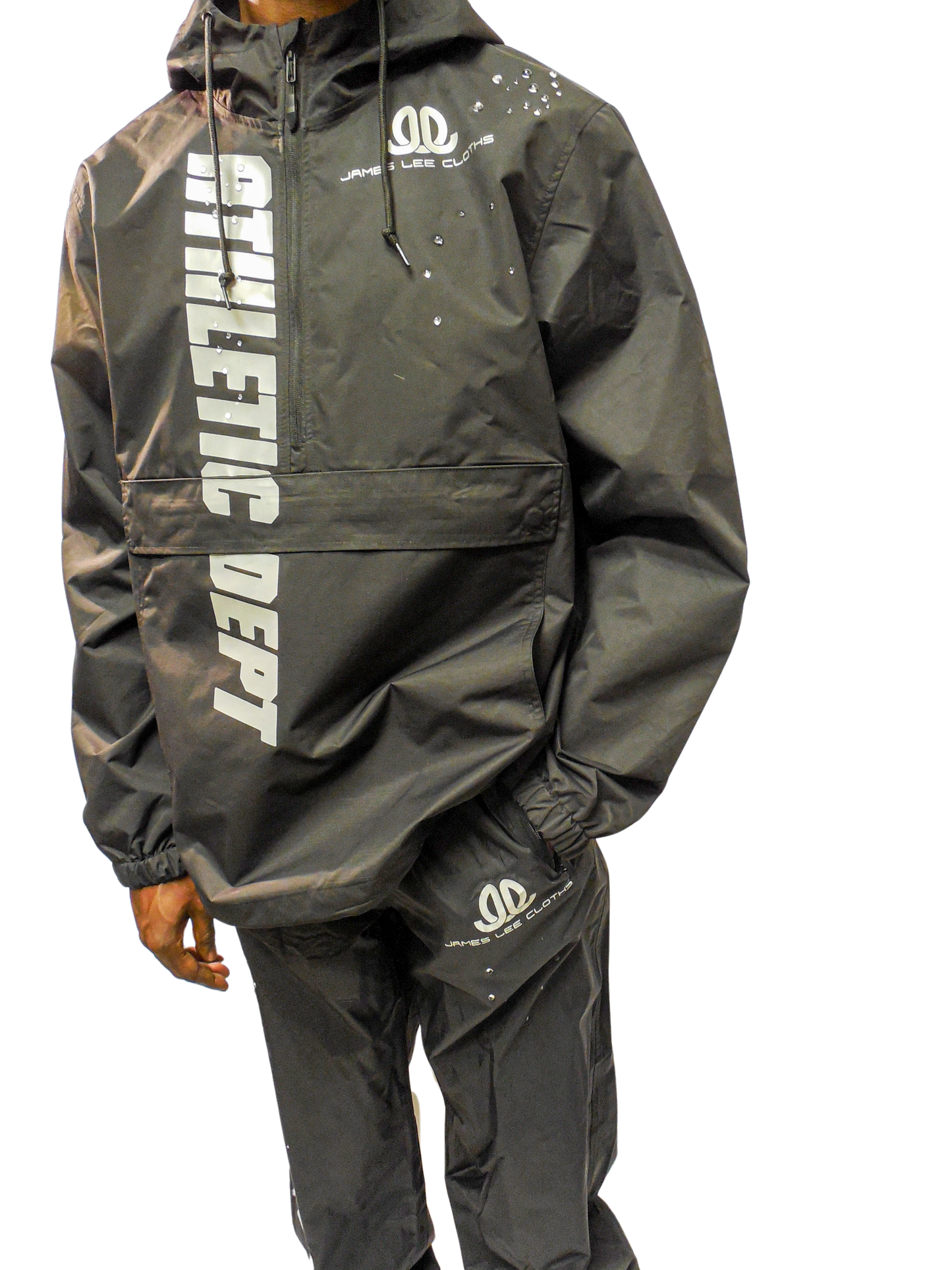 Reflective Black Water Resistant Windbreaker
